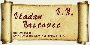 Vladan Nastović vizit kartica